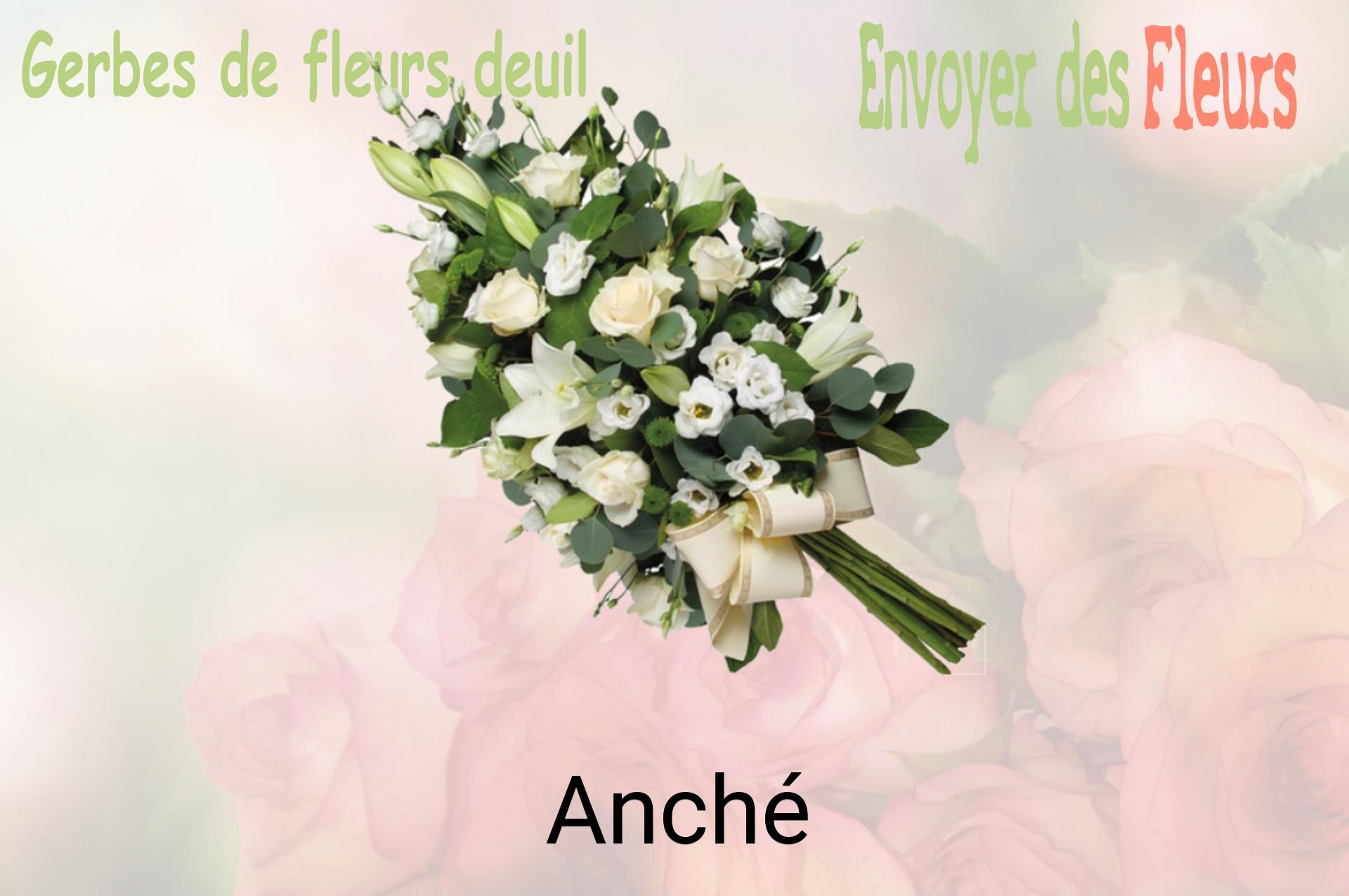 Gerbe de fleurs de deuil livrée à Anché